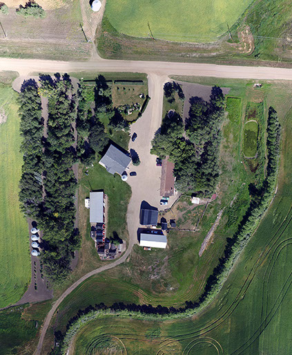 HD ( High Definition ) aerial map of a homestead